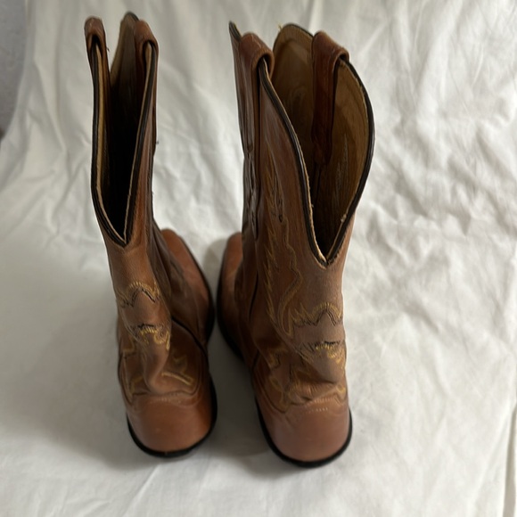 Old West LF 1529 Women’s 12” Fashion Snip Toe Cowgirl Boots Tan Size 9 - Picture 5 of 6